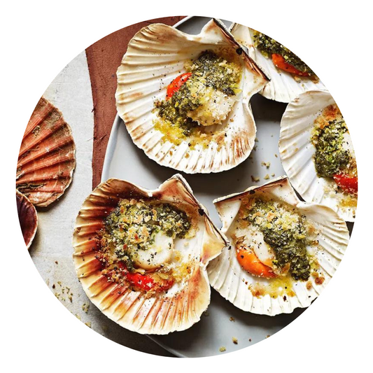 （Saturday Delivery）Scallops Half Shell 6 pieces